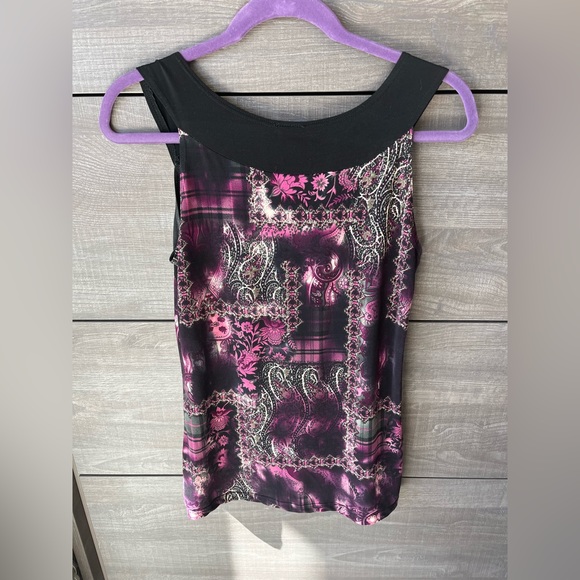 Agenda Purple Paisley Sleeveless Top Size Medium - Picture 3 of 3
